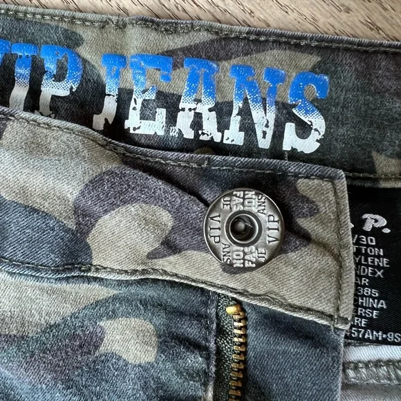 VINTAGE Juniors Camo Cargo Loose Pants Size 11 - Picture 5 of 5